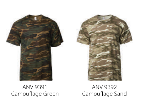 939 - Anvil Adult Midweight Camouflage Tee 170gsm