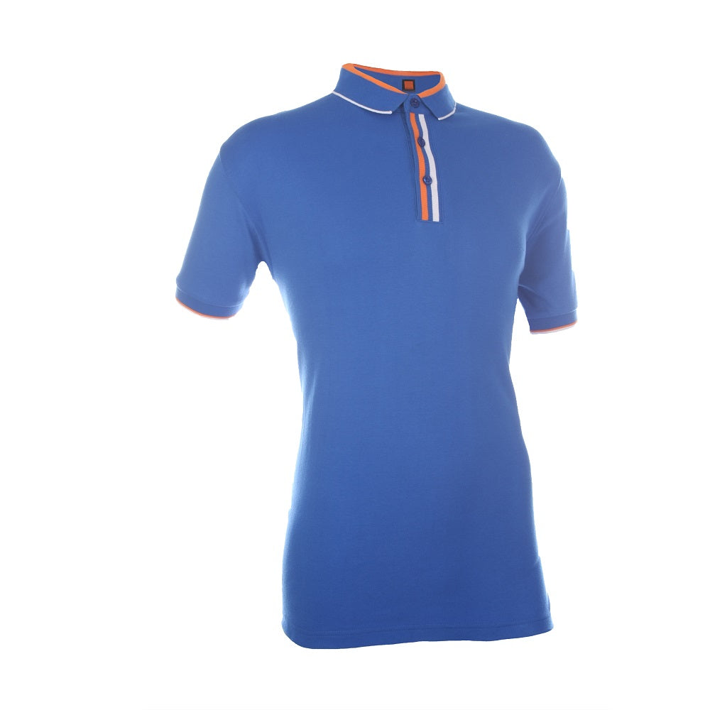 CI10 - Unisex CVC Cotton Interlock Tipped Polo Shirt 210gsm