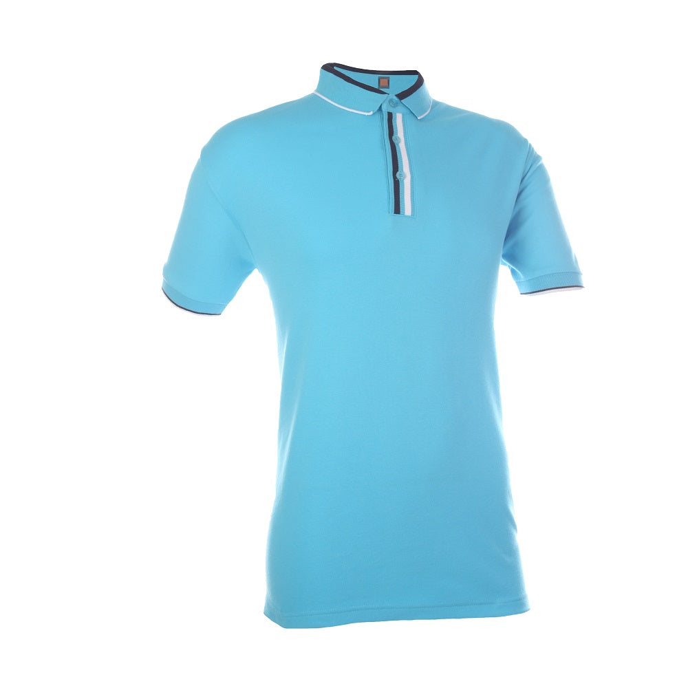 CI10 - Unisex CVC Cotton Interlock Tipped Polo Shirt 210gsm
