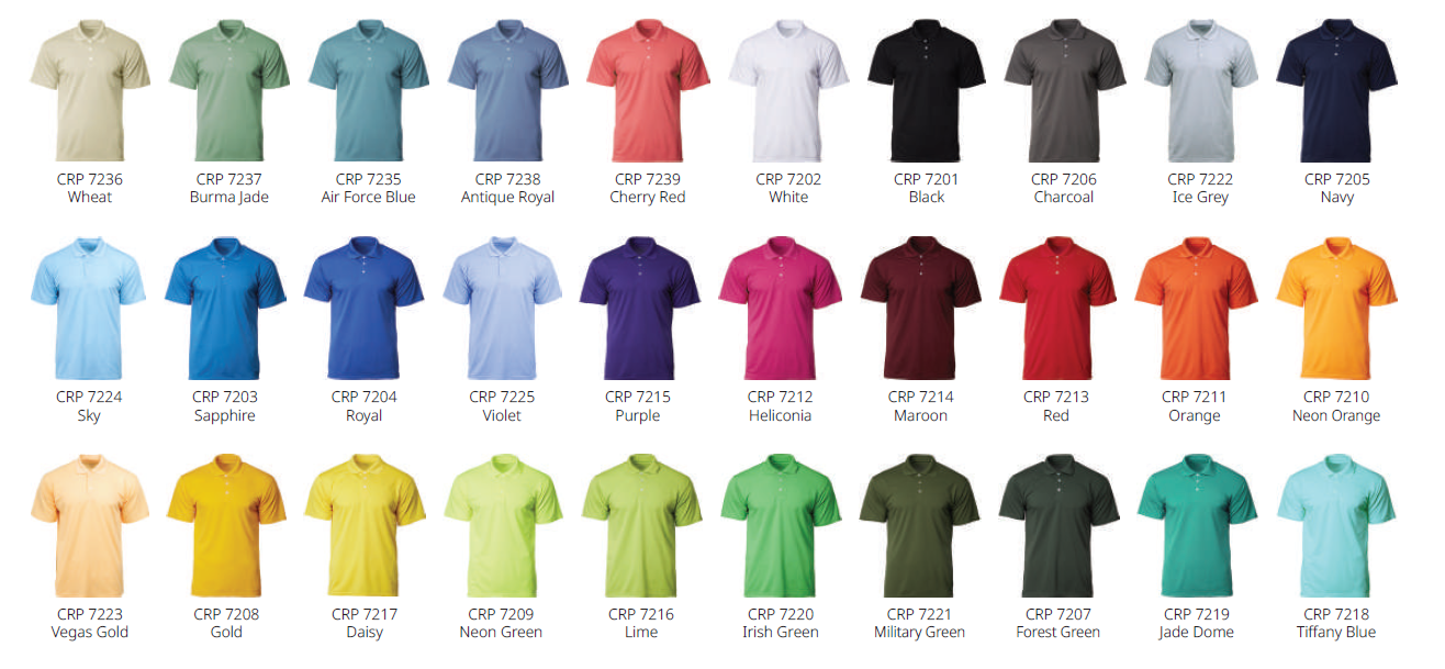 CRP7200 - Crossrunner Performance Polo 100% Performance Dry Pique 160gsm