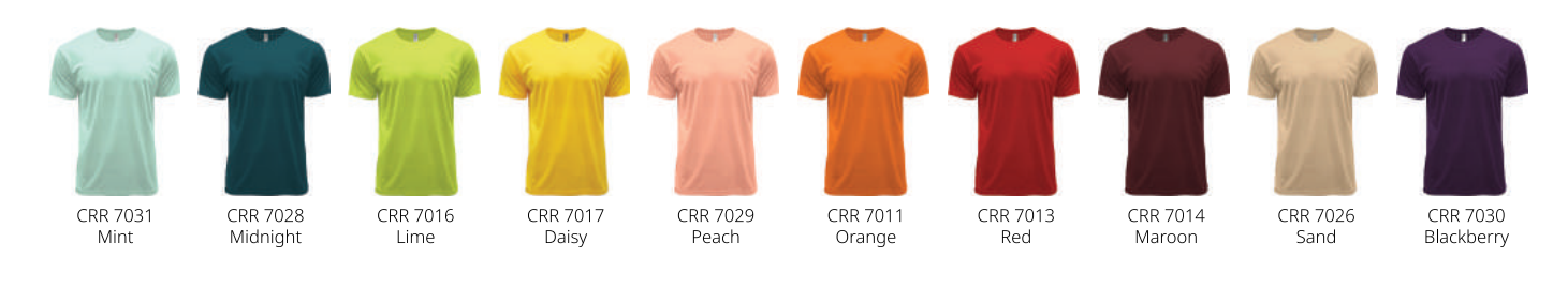 CRR7000 - Crossrunner DRYtec Unisex Round Neck Tee 100% Performance Pindot 130gsm