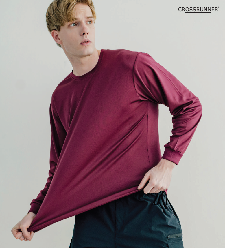 CRR70400 - Crossrunner DRYtec Unisex Long Sleeve Round Neck Tee 100% Performance Pindot 130gsm