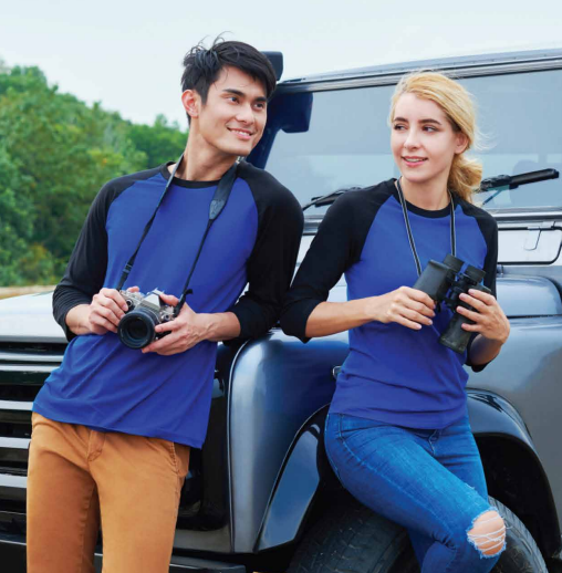 CT56 - 100%Cotton Unisex Comfy Cotton 3/4 Sleeve Raglan T-Shirt 160gsm