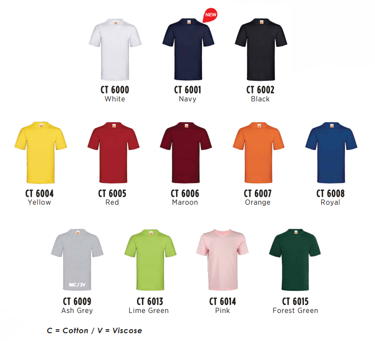 CT60 - 100%Cotton Unisex Superior Cotton Short Sleeve T-Shirt 180gsm