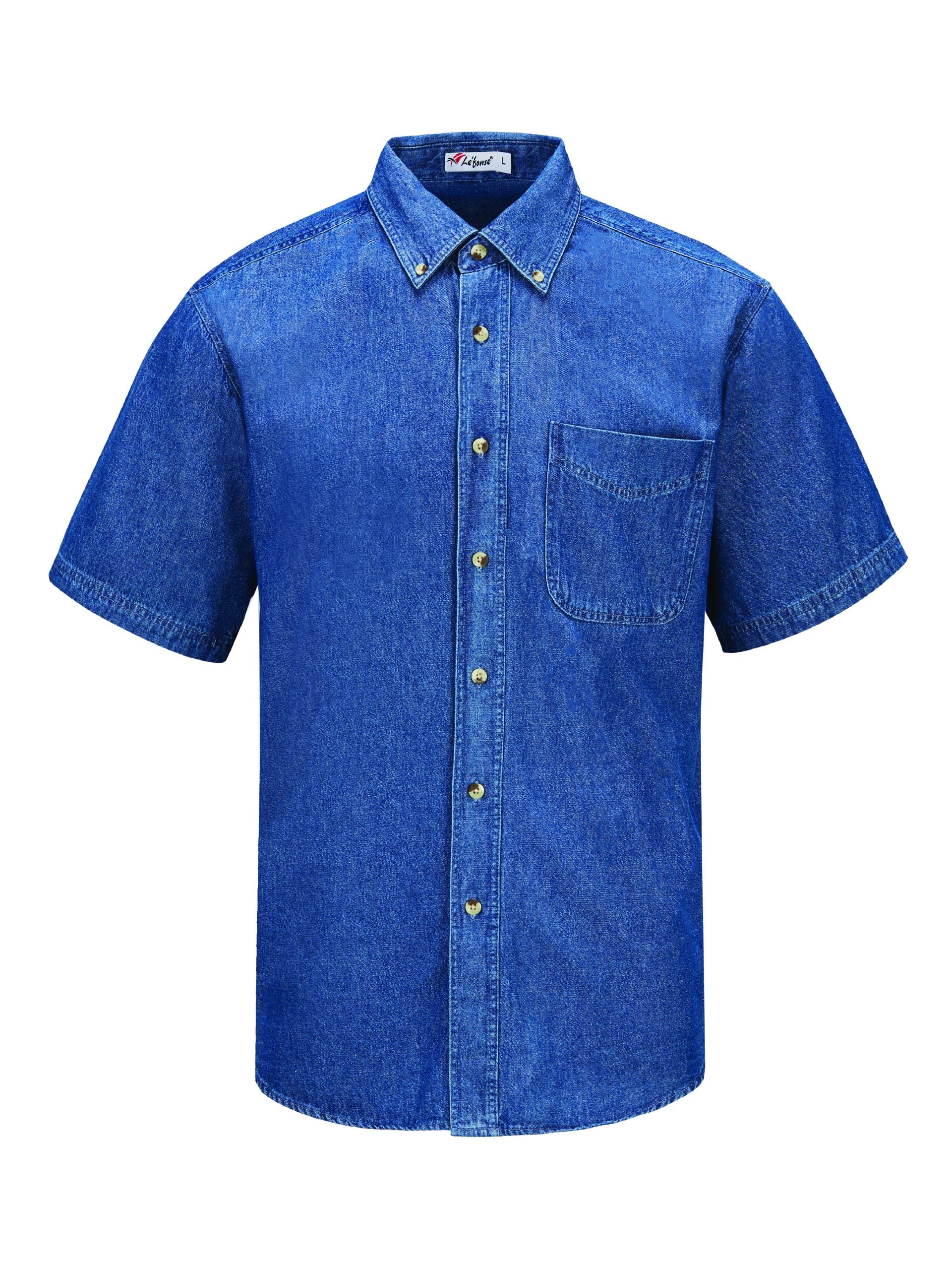 D02 - Short Sleeved Denim Shirt Unisex