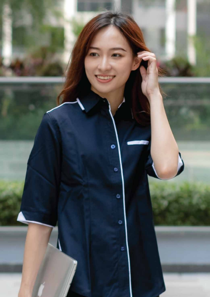 F117 - FEMALE CORPORATE UNIFORM 3/4 Sleeve Shirt