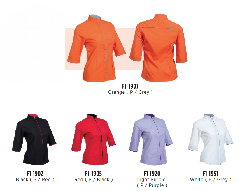 F119 - FEMALE CORPORATE UNIFORM 3/4 Sleeve Shirt