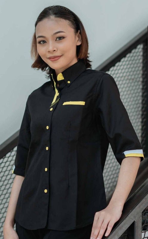 F127 - FEMALE CORPORATE UNIFORM 3/4 Sleeve Shirt