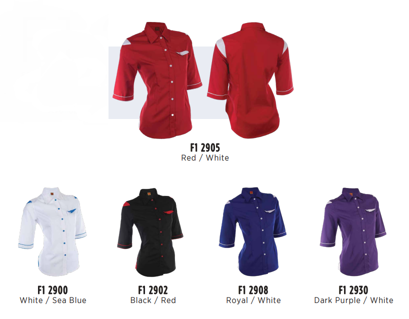 F129 - FEMALE CORPORATE UNIFORM 3/4 Sleeve Shirt