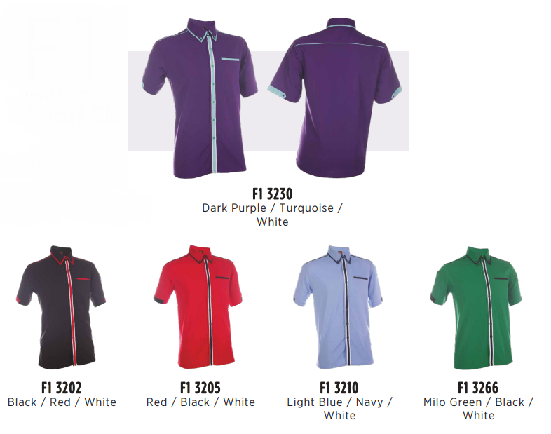 F132 - UNISEX CORPORATE UNIFORM Short Sleeve Shirt