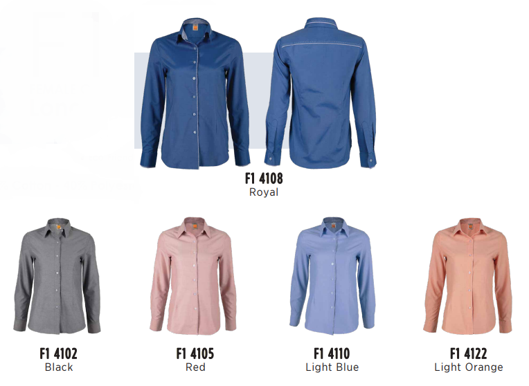 F141 - FEMALE CORPORATE UNIFORM Long Sleeve Shirt