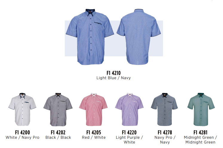 F142 - UNISEX CORPORATE UNIFORM Short Sleeve Shirt