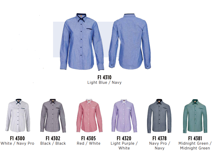 F143 - FEMALE CORPORATE UNIFORM Long Sleeve Shirt