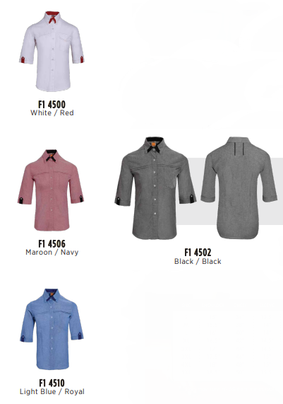 F145 - FEMALE CORPORATE UNIFORM 3/4 Sleeve Shirt