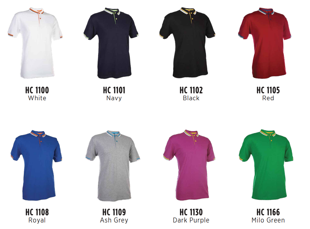 HC11 - Unisex CVC Honeycomb Tipped Collar & Cuff Polo Shirt 220-230gsm