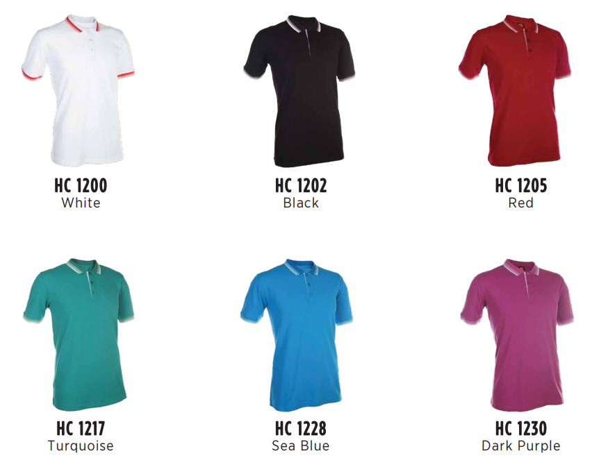 HC12 - Unisex CVC Honeycomb Multi Tipped Collar & Cuff Polo Shirt 220-230gsm