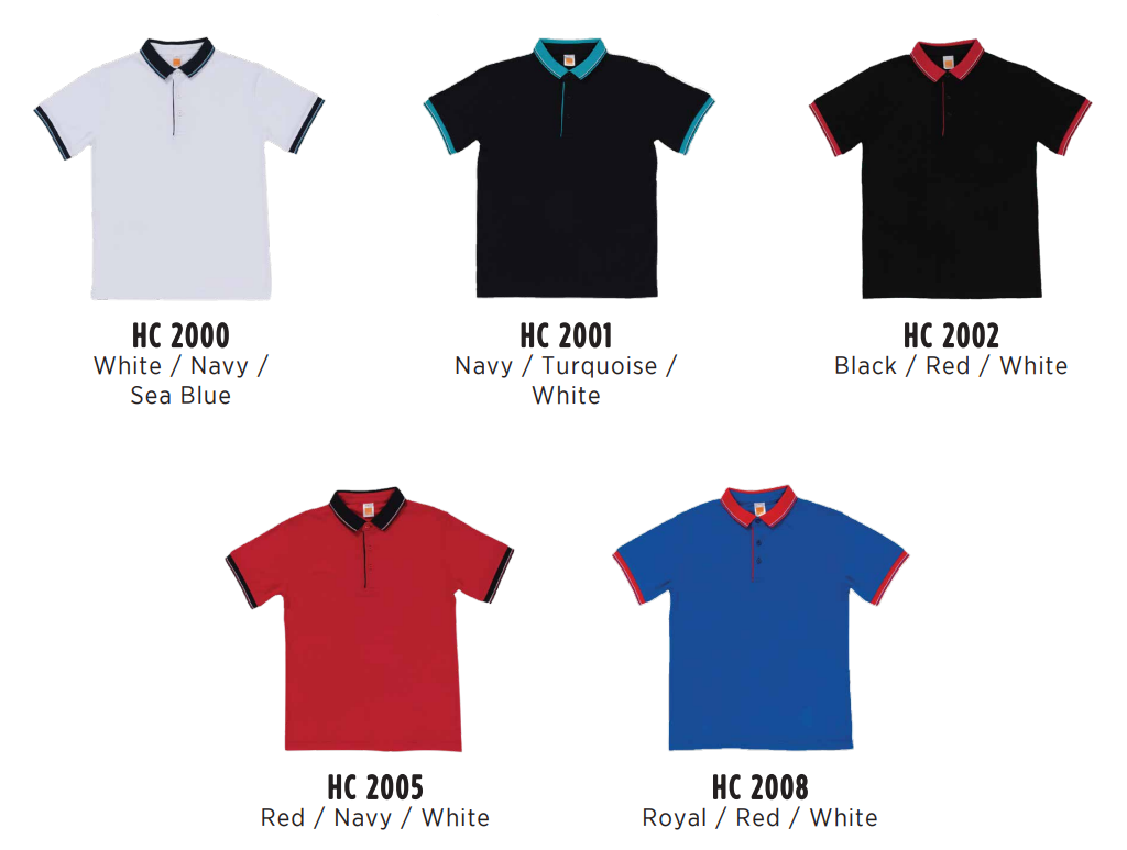 HC20 - Unisex CVC Honeycomb Tipped Collar & Cuff Polo Shirt 220-230gsm