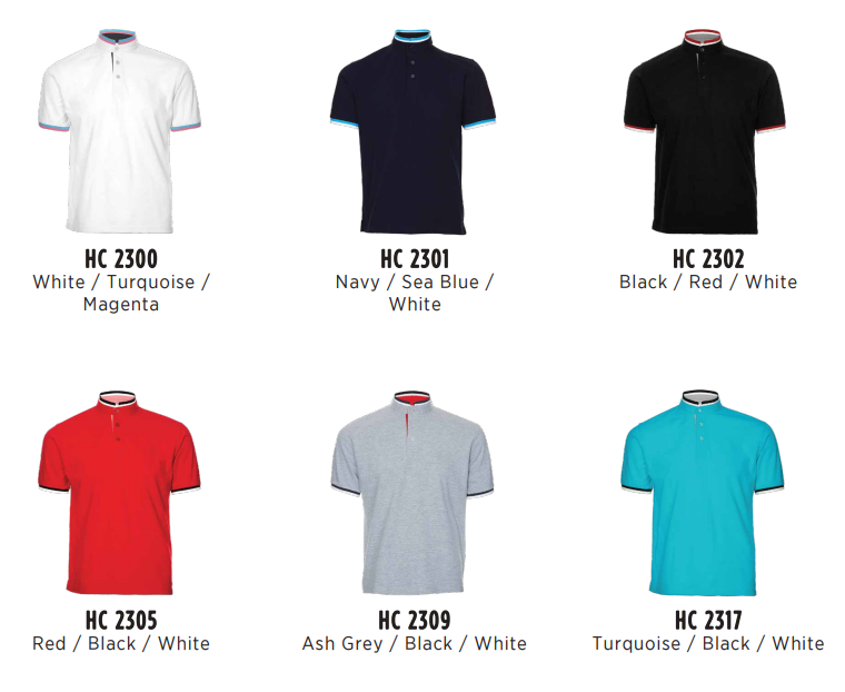 HC23 - Unisex CVC Honeycomb Stand Collar Polo Shirt 220-230gsm