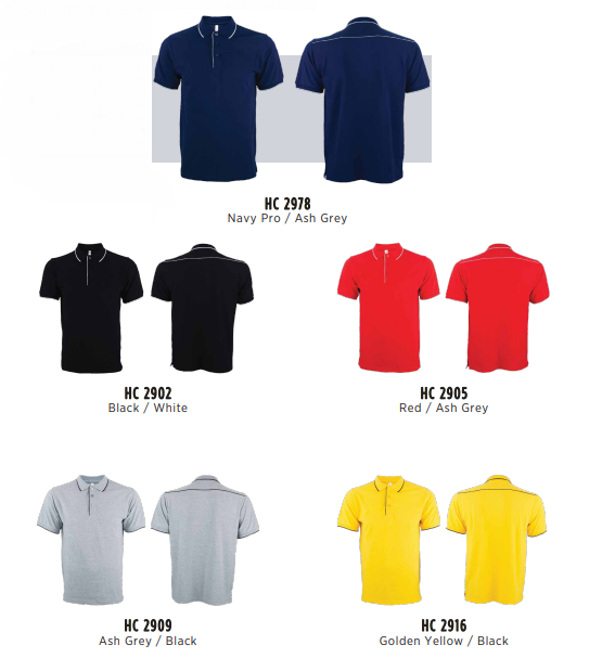 HC29 - Unisex CVC Honeycomb Tipped Collar & Cuff Polo Shirt 220-230gsm