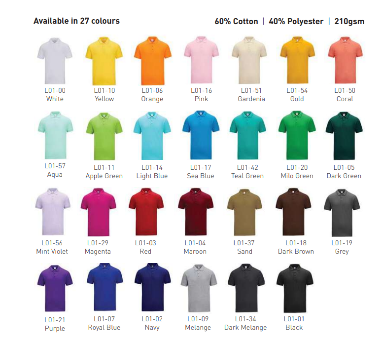 L01 -Honeycomb Classic Polo - 210GSM