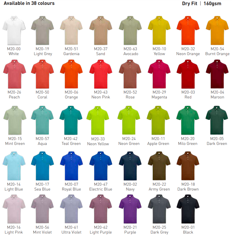 M2000 UNISEX - Microfiber Polo 160GSM