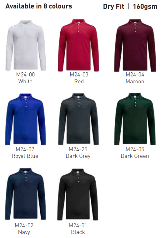 M2400 UNISEX - Microfiber Polo Long-Sleeved 160GSM