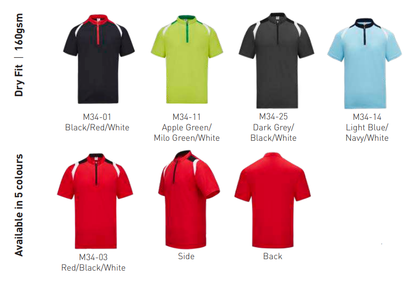 M3400 - Microfiber Mock Neck with Zip Polo 160GSM