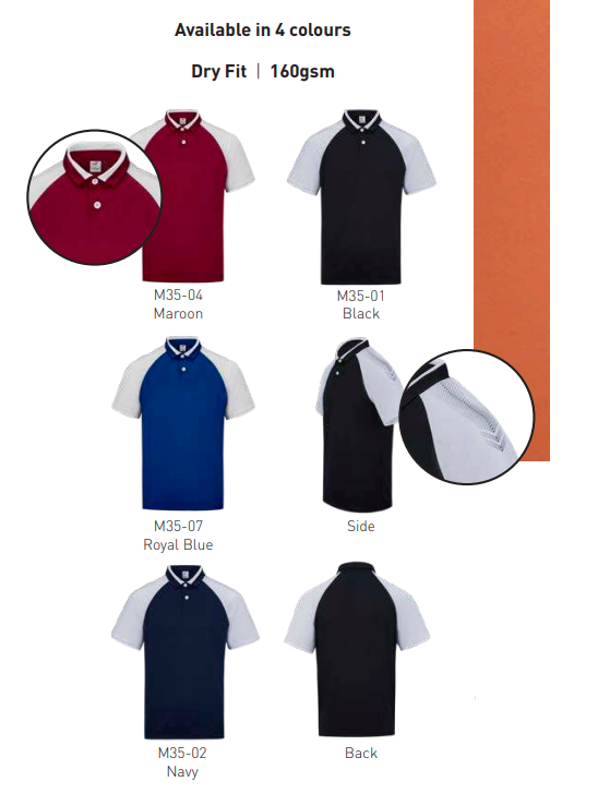 M3500 - Microfiber Polo 160GSM