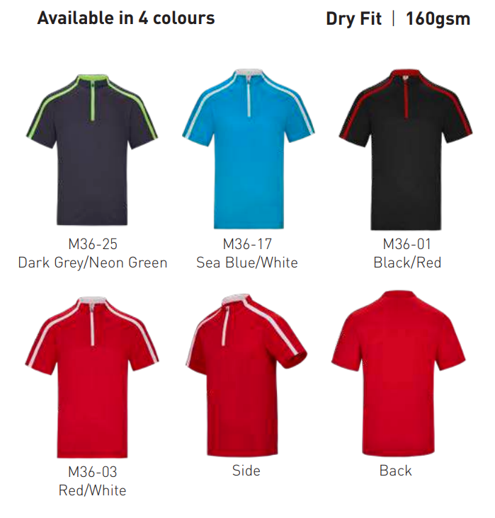 M3600 - Microfiber Mock Neck with Zip Polo 160GSM