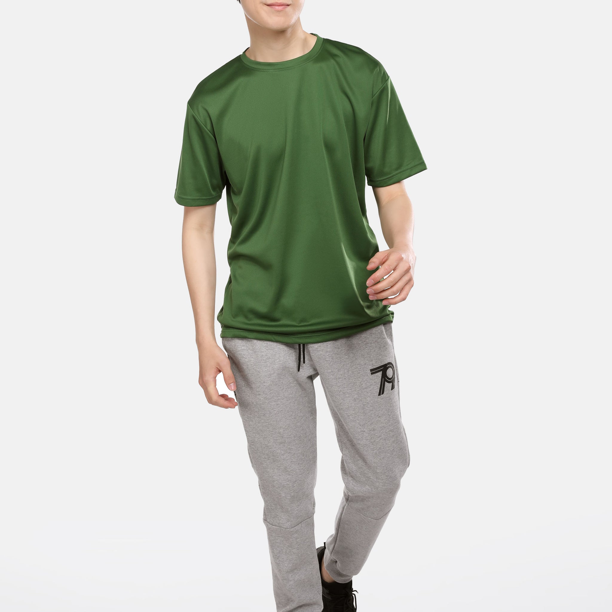 Men's Army Green Microfiber T-Shirt 