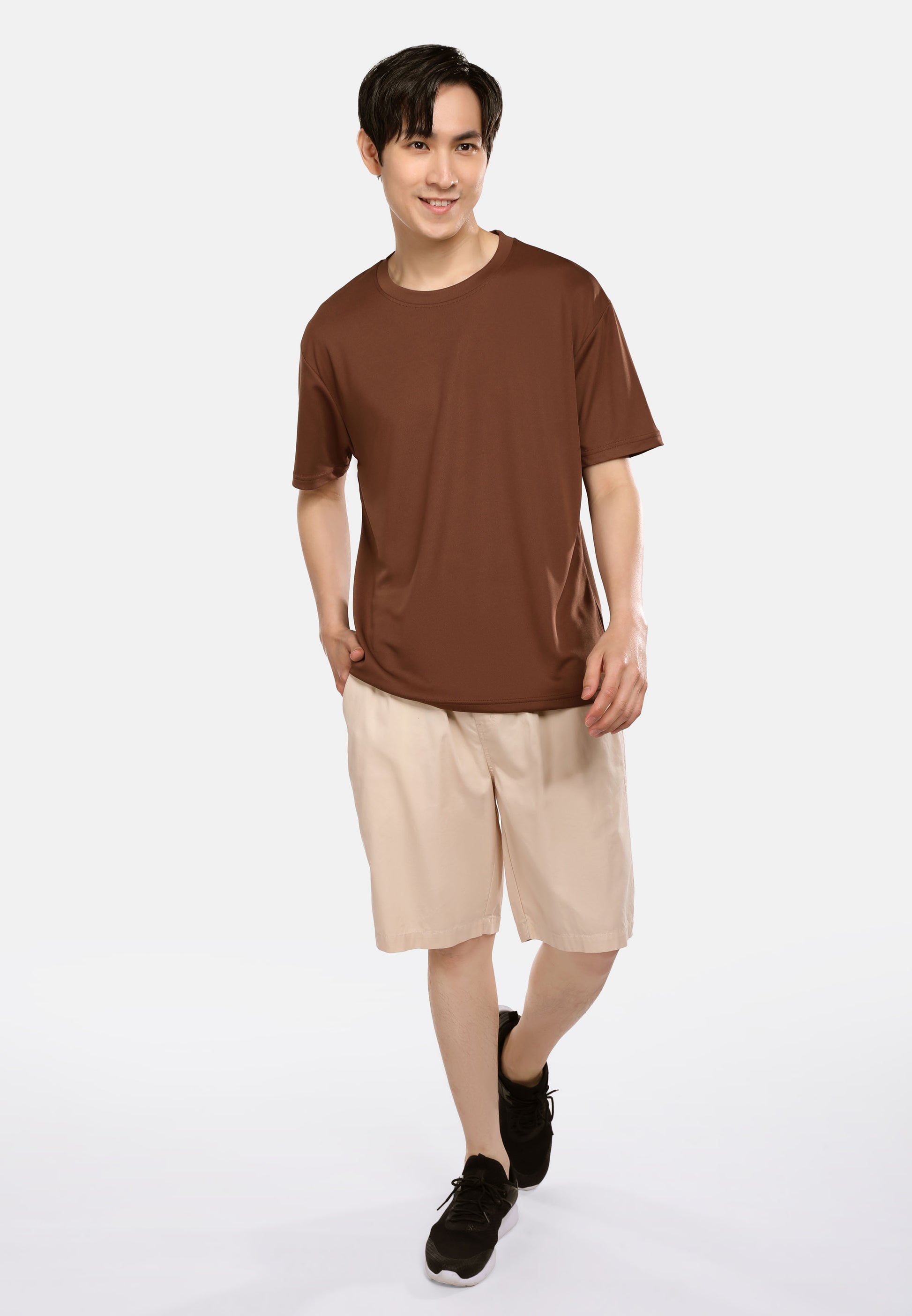 Men's Dark Brown Microfiber T-Shirt