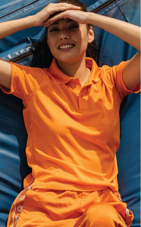 QD16 - Female Microfibre Eyelet Short Sleeve Polo Shirt 160gsm