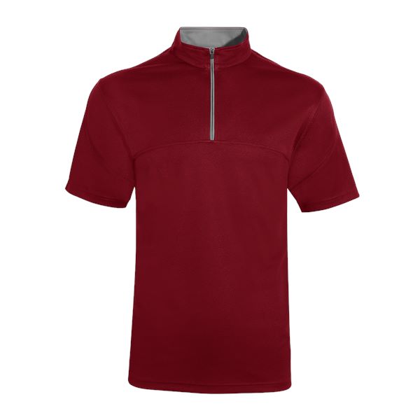 QD18 - Unisex Microfibre Half-Zip Mock Neck shirt 170gsm