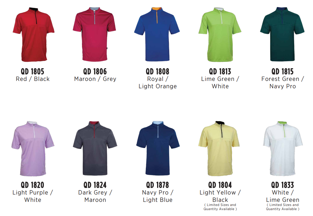 QD18 - Unisex Microfibre Half-Zip Mock Neck shirt 170gsm