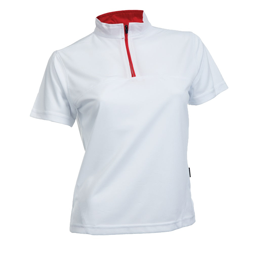 QD21 - Female Microfibre half-Zip Mock Neck Shirt 170gsm