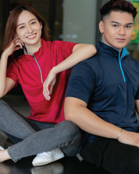 QD21 - Female Microfibre half-Zip Mock Neck Shirt 170gsm