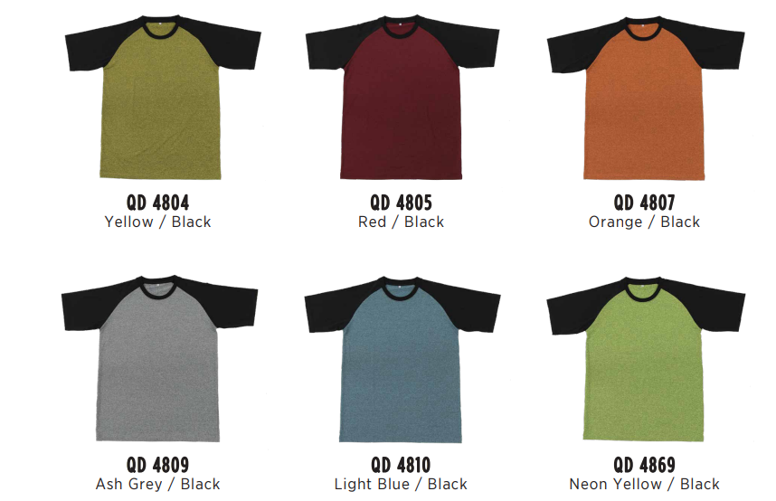 QD48 - Unisex Raglan Short Sleeve T-Shirt 140gsm