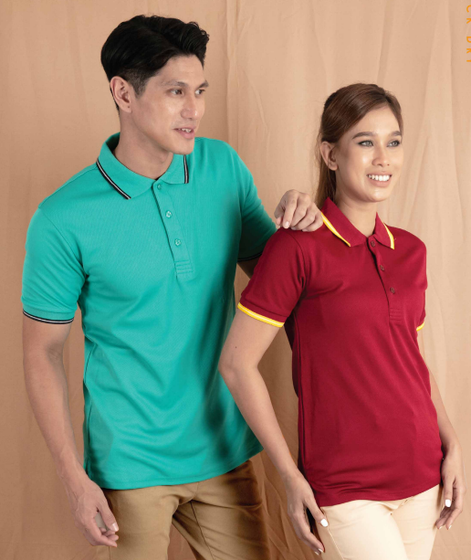 QD53 - Unisex CVC Tipped Collar & Cuff Polo Shirt 200gsm