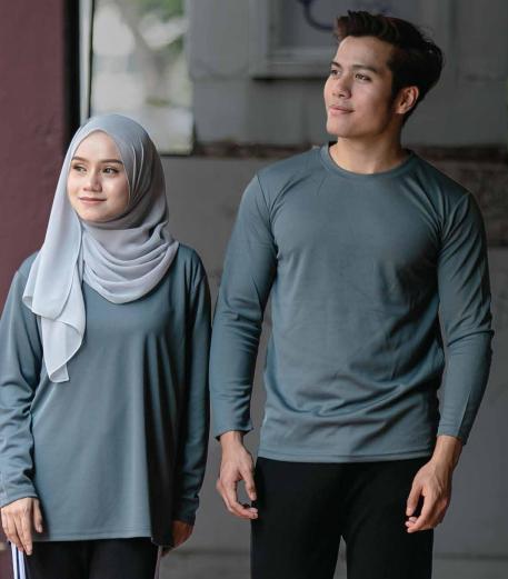 QD54 - Unisex 100% Microfibre Eyelet Long Sleeve T-shirt 160gsm