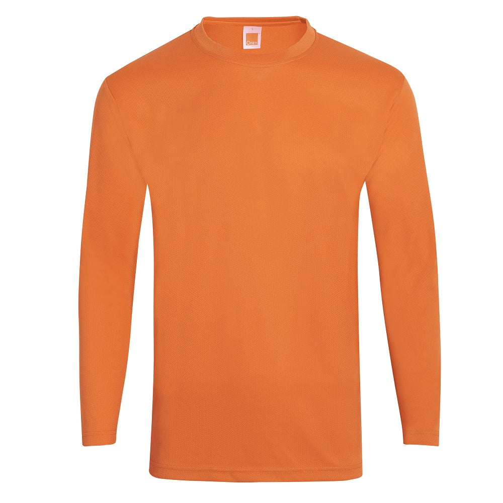 QD54 - Unisex 100% Microfibre Eyelet Long Sleeve T-shirt 160gsm