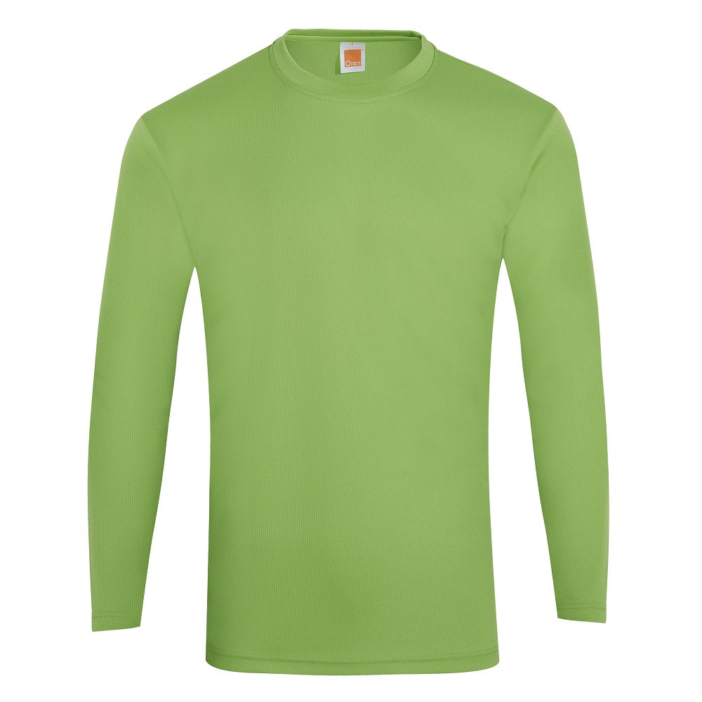 QD54 - Unisex 100% Microfibre Eyelet Long Sleeve T-shirt 160gsm