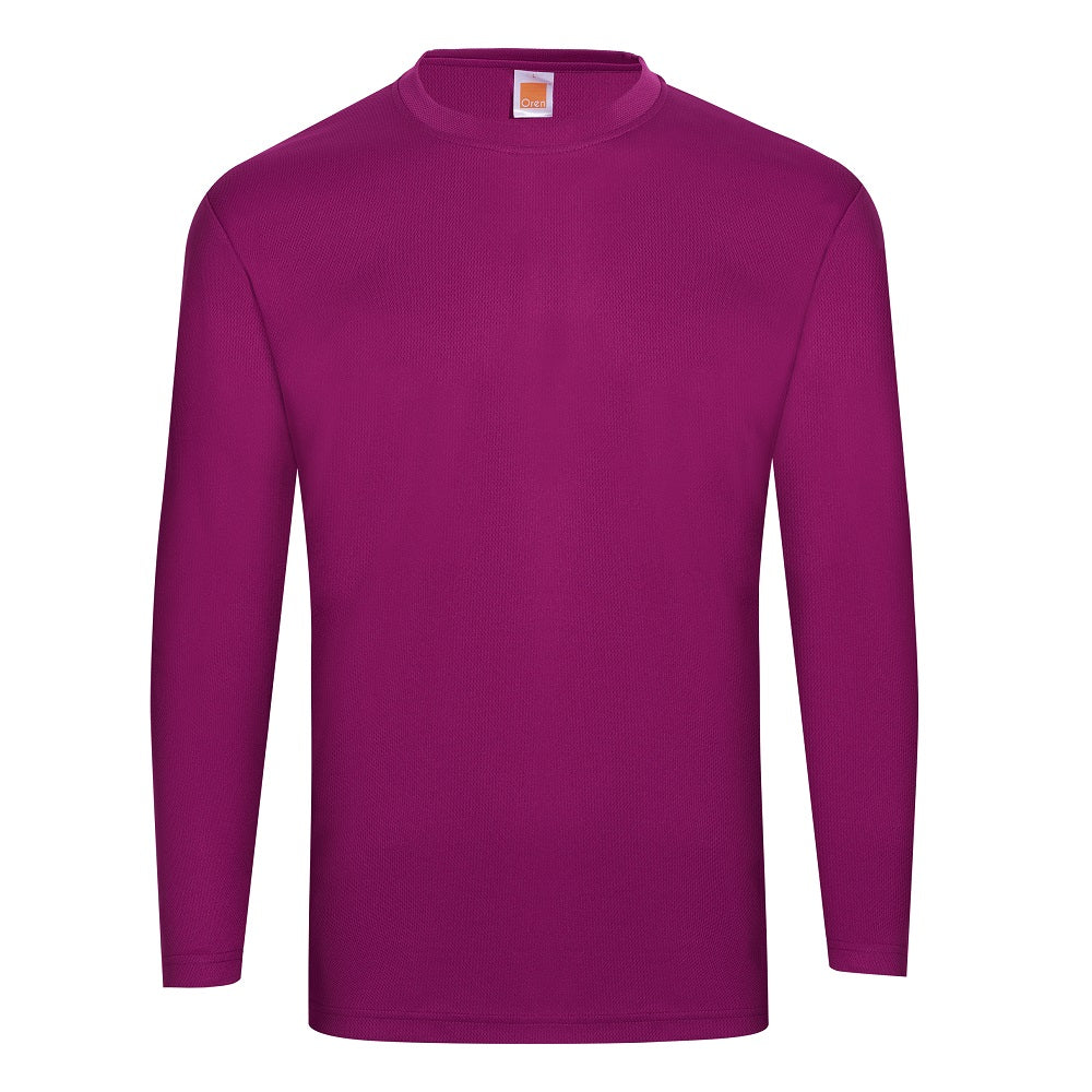 QD54 - Unisex 100% Microfibre Eyelet Long Sleeve T-shirt 160gsm