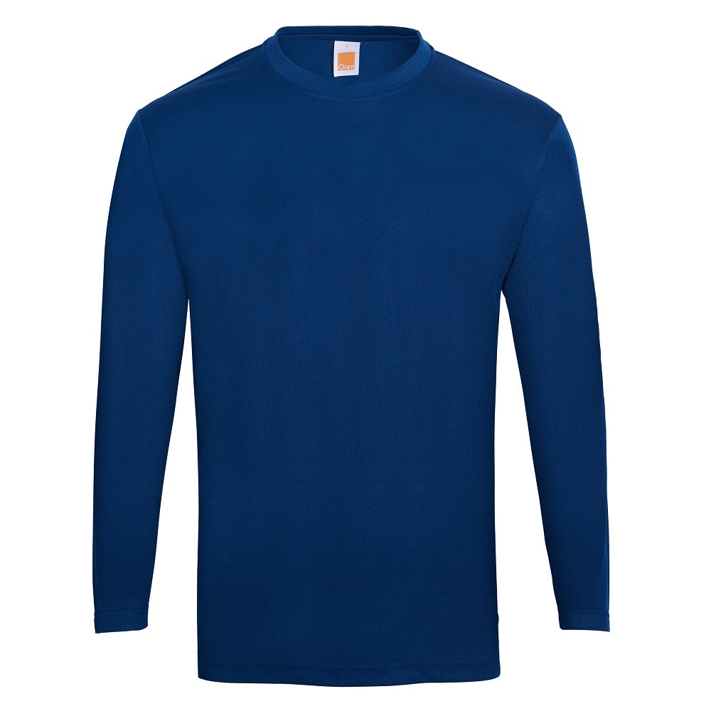 QD54 - Unisex 100% Microfibre Eyelet Long Sleeve T-shirt 160gsm