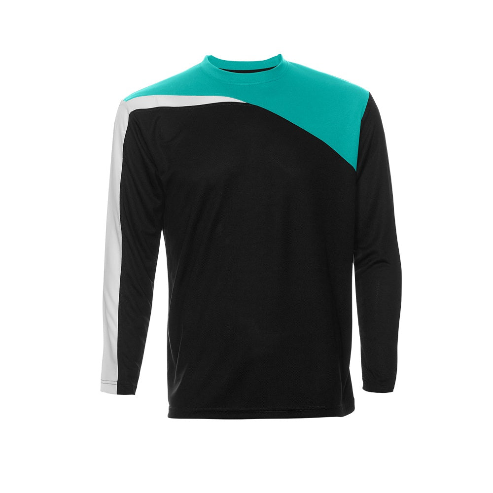 QD59 - Unisex Microfibre Eyelet Cut & Sew Long Sleeve T-Shirt 160gsm