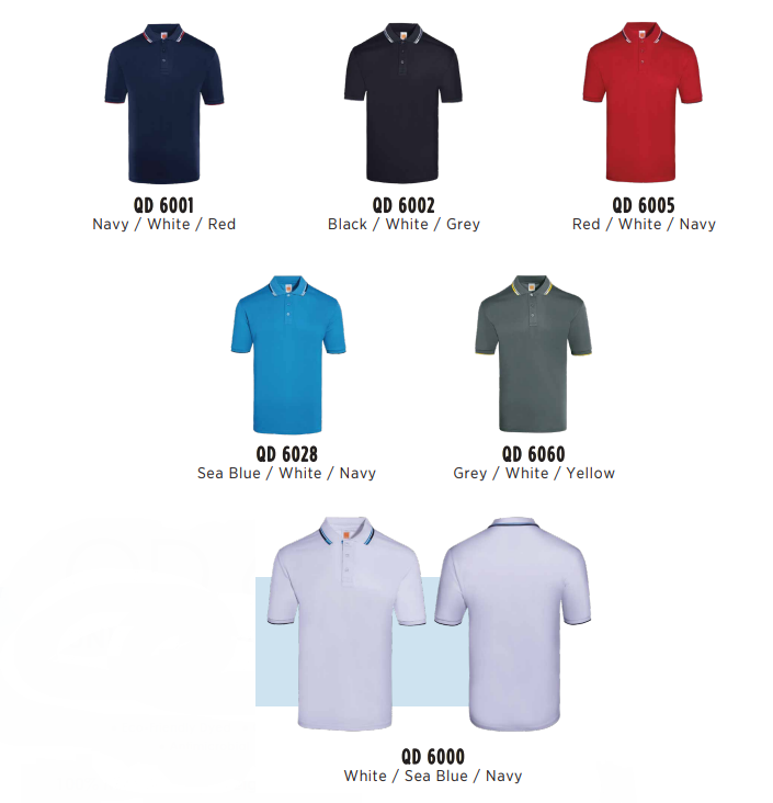 QD60 - Unisex Microfibre Tipped Collar & Cuff Polo Shirt 140gsm