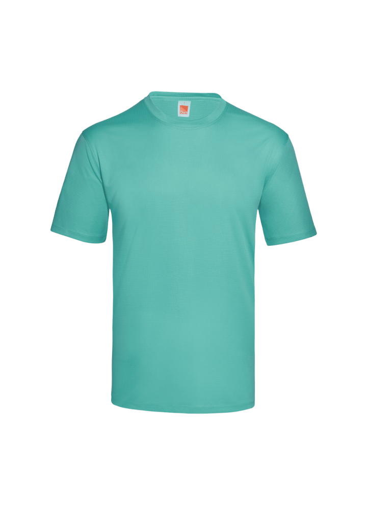 QD66 - Unisex Polyester Check Jacquard Antibac T-Shirt 140gsm