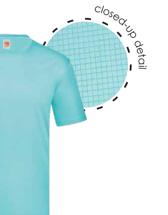 QD66 - Unisex Polyester Check Jacquard Antibac T-Shirt 140gsm