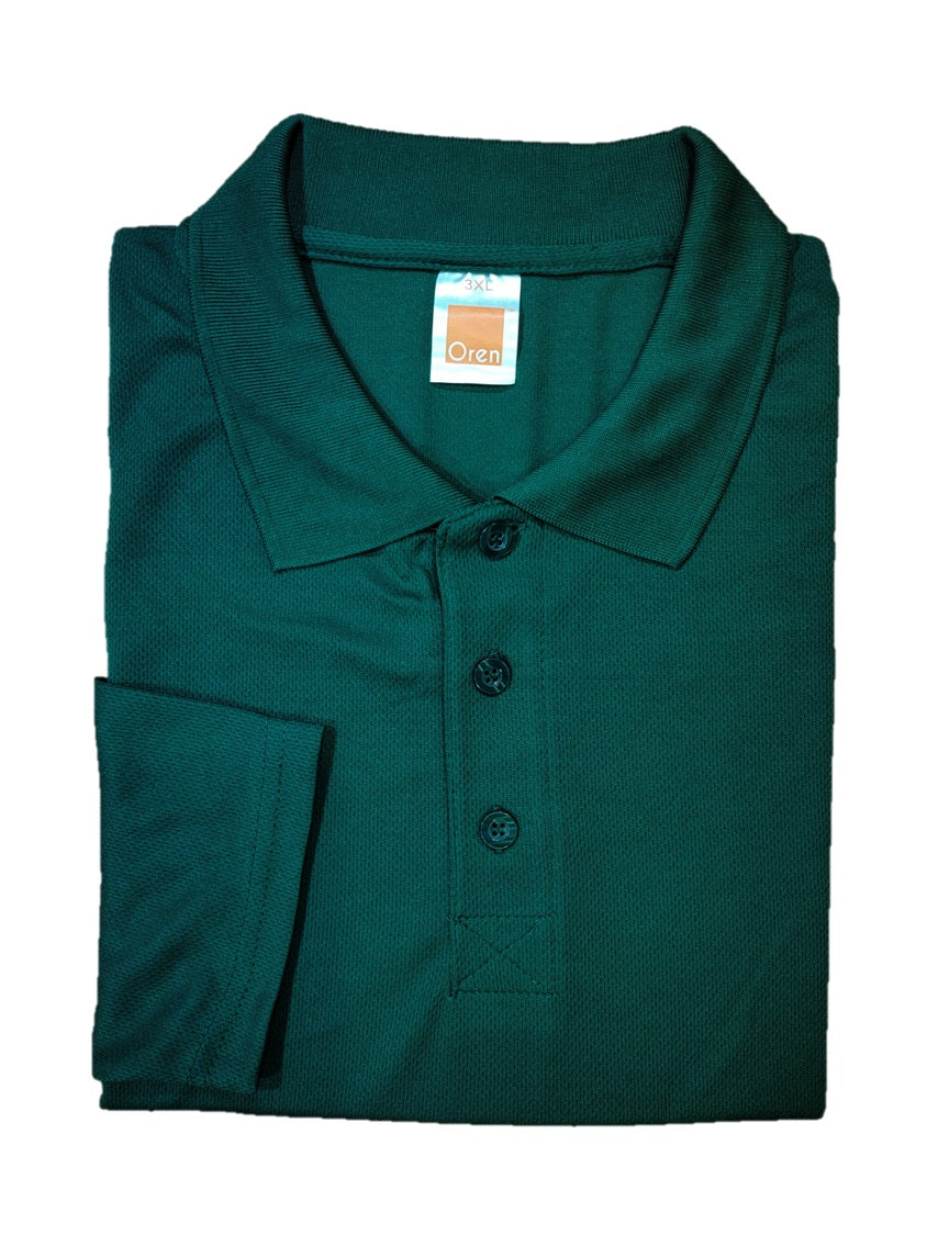 QD67 - Unisex 100% Microfibre Eyelet Long Sleeve Polo Shirt 160gsm