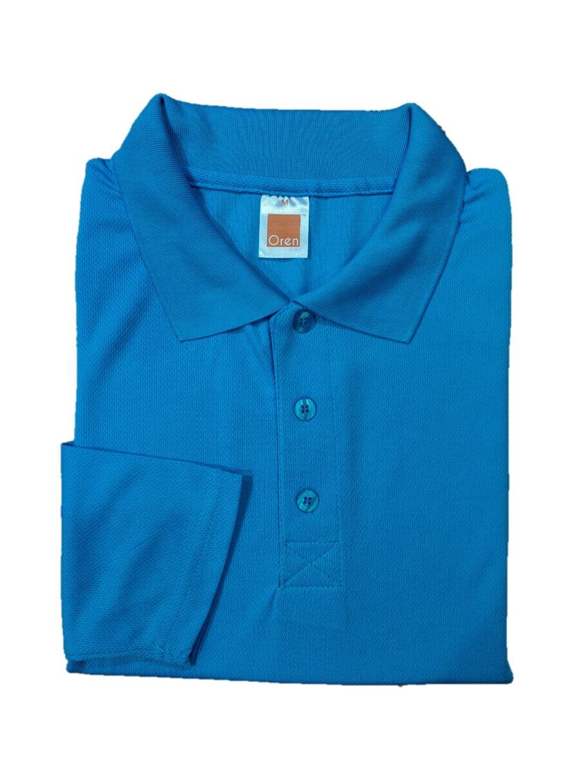 QD67 - Unisex 100% Microfibre Eyelet Long Sleeve Polo Shirt 160gsm