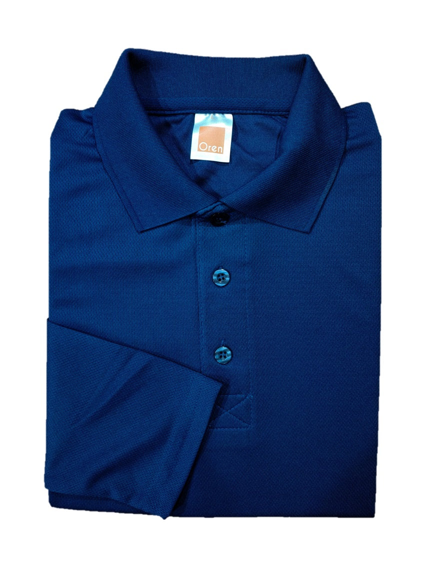 QD67 - Unisex 100% Microfibre Eyelet Long Sleeve Polo Shirt 160gsm